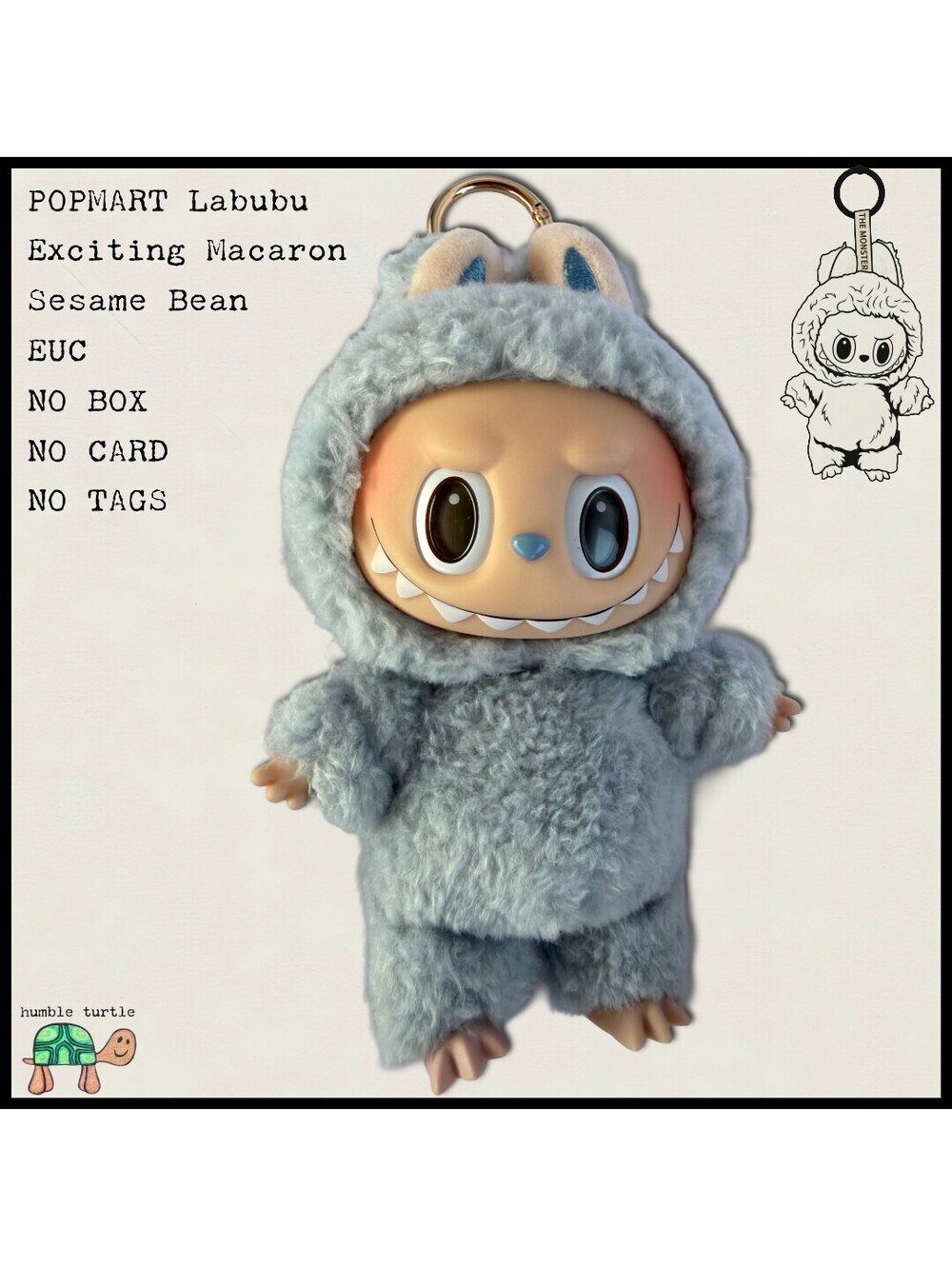 POP MART Labubu Exciting Macaron Sesame Bean Plush Keychain